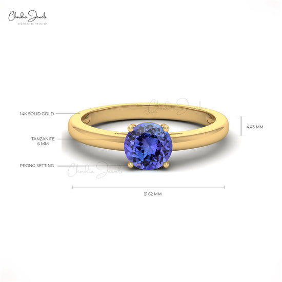 Buy Tanzanite Engagement Ring 14k Solid Gold Solitaire Tanzanite Ring  Tanzanite December Birthstone Ring Online in India - Etsy